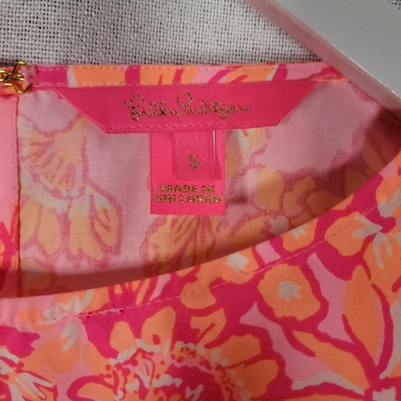 Lilly Pulitzer Barbara Top Pink Orange Tropical Resortwear Shirt Women's Size S - Picture 5 of 6